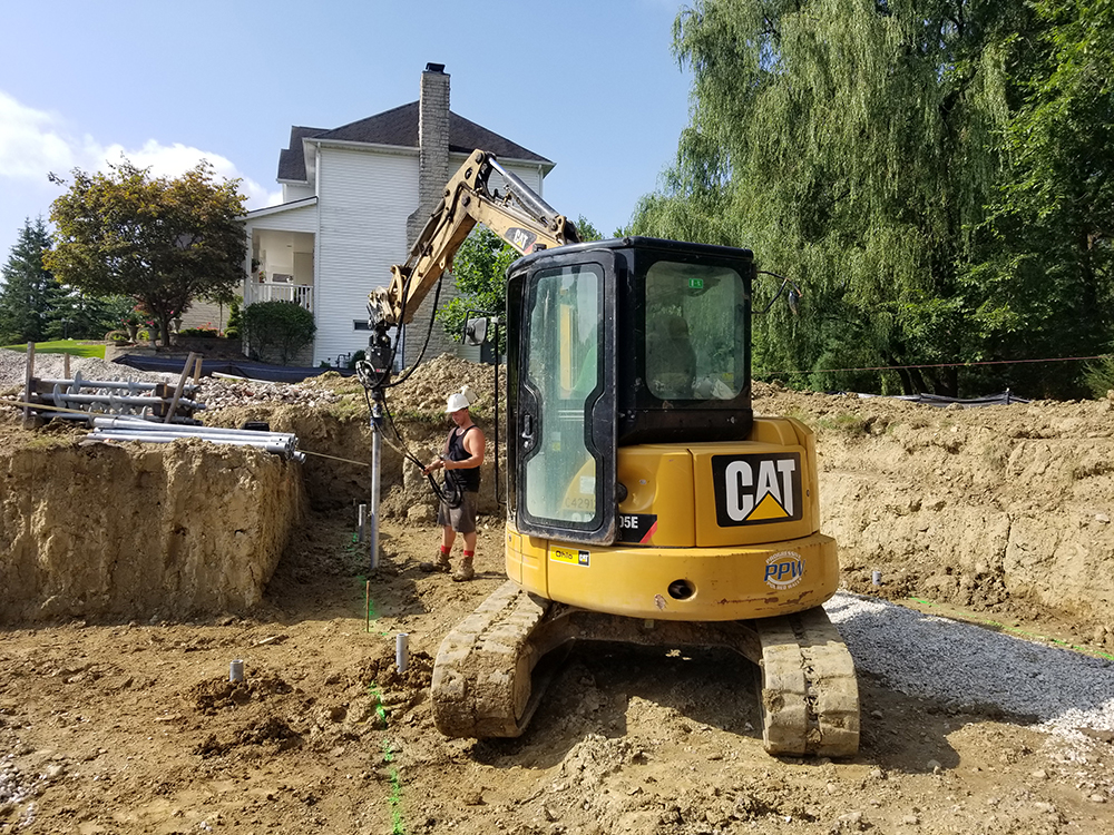 pilings being installed